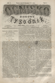 Ognisko Domowe : tygodnik. T.1, № 13 (25 grudnia 1874)