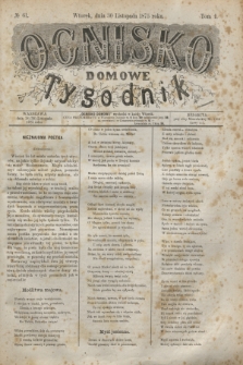 Ognisko Domowe : tygodnik. T.1, № 61 (30 listopada 1875) + dod.