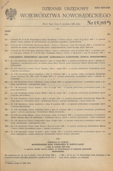 Dziennik Urzędowy Województwa Nowosądeckiego. 1985, nr 15 (31 grudnia)