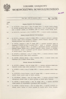 Dziennik Urzędowy Województwa Nowosądeckiego. 1990, nr 14 (20 kwietnia)