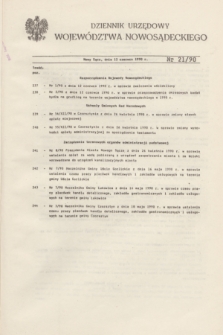 Dziennik Urzędowy Województwa Nowosądeckiego. 1990, nr 21 (12 czerwca)