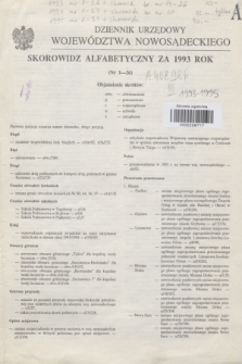 Dziennik Urzędowy Województwa Nowosądeckiego. 1993, Skorowidz alfabetyczny za 1993 rok