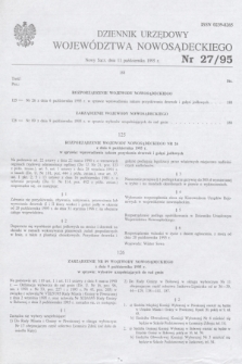 Dziennik Urzędowy Województwa Nowosądeckiego. 1995, nr 27 (11 października)