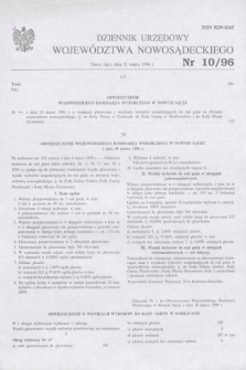 Dziennik Urzędowy Województwa Nowosądeckiego. 1996, nr 10 (21 marca)