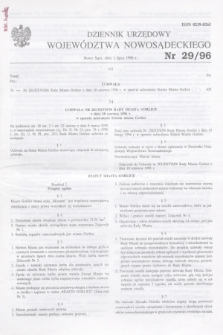 Dziennik Urzędowy Województwa Nowosądeckiego. 1996, nr 29 (1 lipca)
