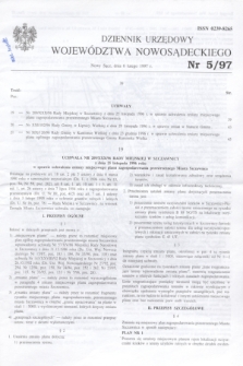 Dziennik Urzędowy Województwa Nowosądeckiego. 1997, nr 5 (6 lutego)