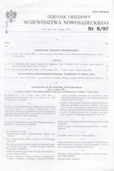 Dziennik Urzędowy Województwa Nowosądeckiego. 1997, nr 8 (19 lutego)