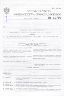 Dziennik Urzędowy Województwa Nowosądeckiego. 1997, nr 10 (11 marca)