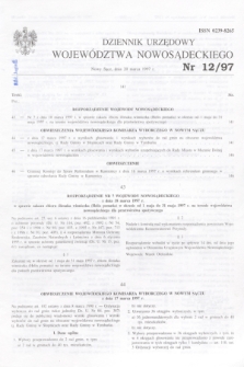 Dziennik Urzędowy Województwa Nowosądeckiego. 1997, nr 12 (20 marca)