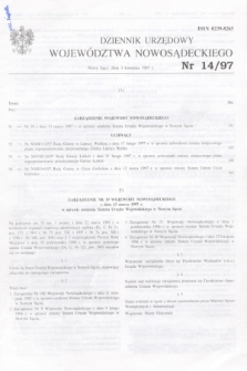 Dziennik Urzędowy Województwa Nowosądeckiego. 1997, nr 14 (3 kwietnia)