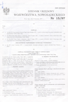 Dziennik Urzędowy Województwa Nowosądeckiego. 1997, nr 15 (10 kwietnia)