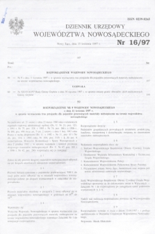 Dziennik Urzędowy Województwa Nowosądeckiego. 1997, nr 16 (15 kwietnia)