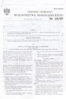 Dziennik Urzędowy Województwa Nowosądeckiego. 1997, nr 18 (25 kwietnia)