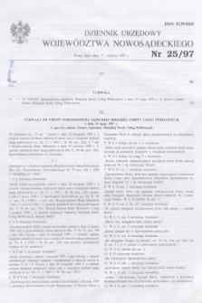 Dziennik Urzędowy Województwa Nowosądeckiego. 1997, nr 25 (27 czerwca)