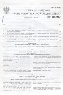 Dziennik Urzędowy Województwa Nowosądeckiego. 1997, nr 26 (3 lipca)