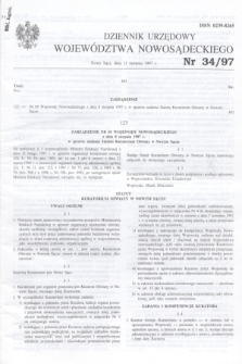 Dziennik Urzędowy Województwa Nowosądeckiego. 1997, nr 34 (11 sierpnia)