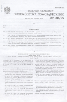 Dziennik Urzędowy Województwa Nowosądeckiego. 1997, nr 38 (29 sierpnia)