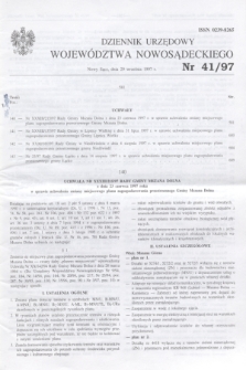 Dziennik Urzędowy Województwa Nowosądeckiego. 1997, nr 41 (29 września)