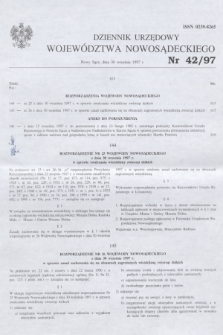 Dziennik Urzędowy Województwa Nowosądeckiego. 1997, nr 42 (30 września)