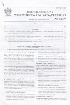 Dziennik Urzędowy Województwa Nowosądeckiego. 1997, nr 45 (13 pażdziernika)