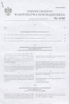 Dziennik Urzędowy Województwa Nowosądeckiego. 1997, nr 47 (23 października)