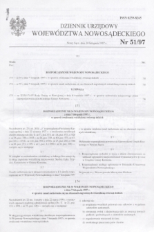 Dziennik Urzędowy Województwa Nowosądeckiego. 1997, nr 51 (14 listopada)