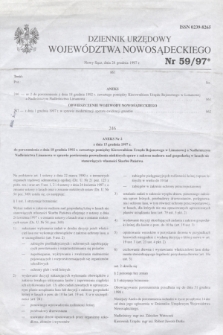 Dziennik Urzędowy Województwa Nowosądeckiego. 1997, nr 59 (24 grudnia)