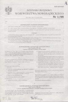 Dziennik Urzędowy Województwa Nowosądeckiego. 1998, nr 1 (10 stycznia)