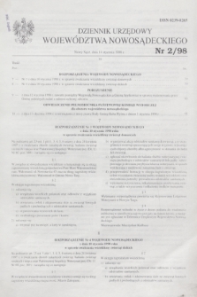 Dziennik Urzędowy Województwa Nowosądeckiego. 1998, nr 2 (14 stycznia)