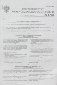 Dziennik Urzędowy Województwa Nowosądeckiego. 1998, nr 5 (6 lutego)