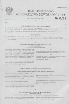 Dziennik Urzędowy Województwa Nowosądeckiego. 1998, nr 6 (20 lutego)