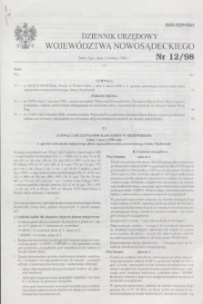 Dziennik Urzędowy Województwa Nowosądeckiego. 1998, nr 12 (2 kwietnia)