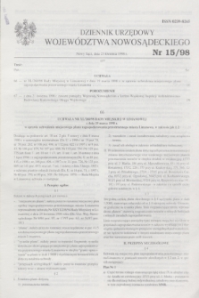 Dziennik Urzędowy Województwa Nowosądeckiego. 1998, nr 15 (23 kwietnia)