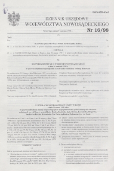 Dziennik Urzędowy Województwa Nowosądeckiego. 1998, nr 16 (29 kwietnia)
