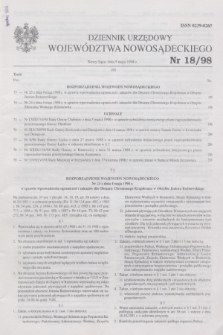 Dziennik Urzędowy Województwa Nowosądeckiego. 1998, nr 18 (5 maja)