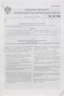 Dziennik Urzędowy Województwa Nowosądeckiego. 1998, nr 27 (22 czerwca)