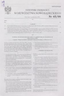 Dziennik Urzędowy Województwa Nowosądeckiego. 1998, nr 45 (1 października)