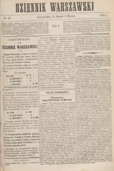 Dziennik Warszawski. R.6, nr 45 (8 marca 1869)
