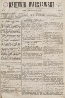 Dziennik Warszawski. R.4, nr 1 (1 stycznia 1867) + dod.