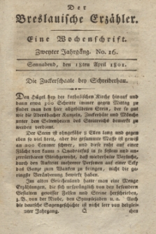 Der Breslauische Erzähler : eine Wochenschrift. Jg.2, No. 16 (18 April 1801) + wkładka