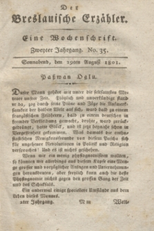Der Breslauische Erzähler : eine Wochenschrift. Jg.2, No. 35 (29 August 1801) + dod. + wkładka