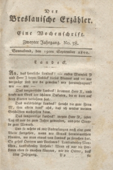 Der Breslauische Erzähler : eine Wochenschrift. Jg.2, No. 38 (19 September 1801) + wkładka