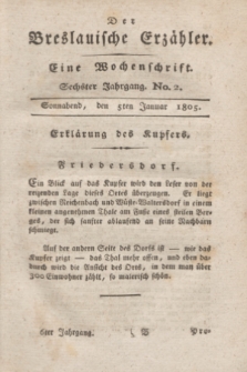 Der Breslauische Erzähler : eine Wochenschrift. Jg.6, No. 2 (5 Januar 1805) + wkładka