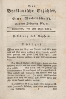 Der Breslauische Erzähler : eine Wochenschrift. Jg.6, No. 11 (9 März 1805) + wkładka