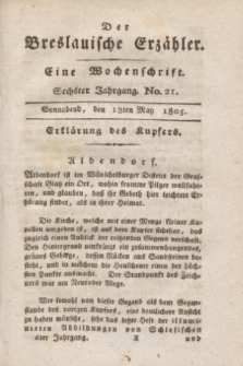 Der Breslauische Erzähler : eine Wochenschrift. Jg.6, No. 21 (18 May 1805) + wkładka