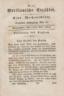 Der Breslauische Erzähler : eine Wochenschrift. Jg.6, No. 29 (13 July 1805) + wkładka