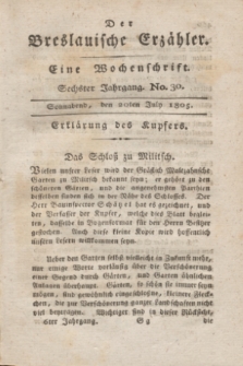 Der Breslauische Erzähler : eine Wochenschrift. Jg.6, No. 30 (20 July 1805) + wkładka