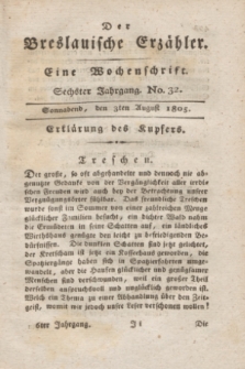 Der Breslauische Erzähler : eine Wochenschrift. Jg.6, No. 32 (3 August 1805) + wkładka