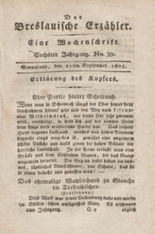 Der Breslauische Erzähler : eine Wochenschrift. Jg.6, No. 39 (21 September 1805) + wkładka