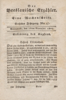 Der Breslauische Erzähler : eine Wochenschrift. Jg.6, No. 47 (16 November 1805) + wkładka